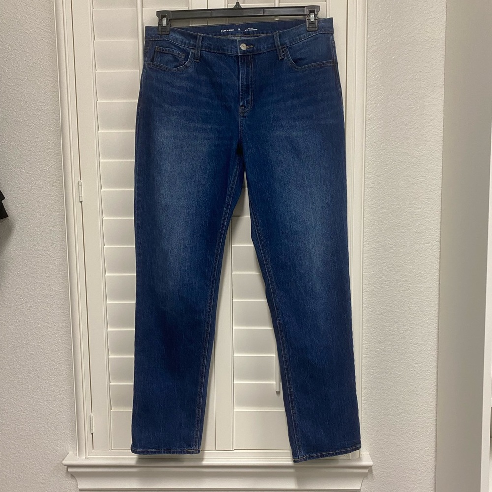 Old Navy 14 tall Blue Women's mid rise wow boyfriend Jeans